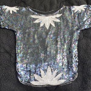 Vintage hand beaded sequin shirt